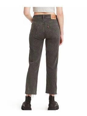 Levi’s Gray 501 Raw Hem Button Fly Straight Leg Jeans